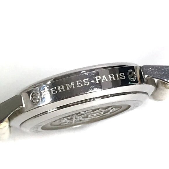 HERMES CL4.230 Clipper Nacre 12P Diamond Women's Wristwatch with leather strap - Picture 7 of 13